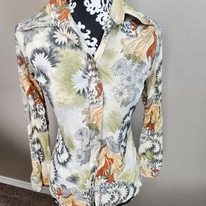 Vintage 70's Floral Button-Up Shirt